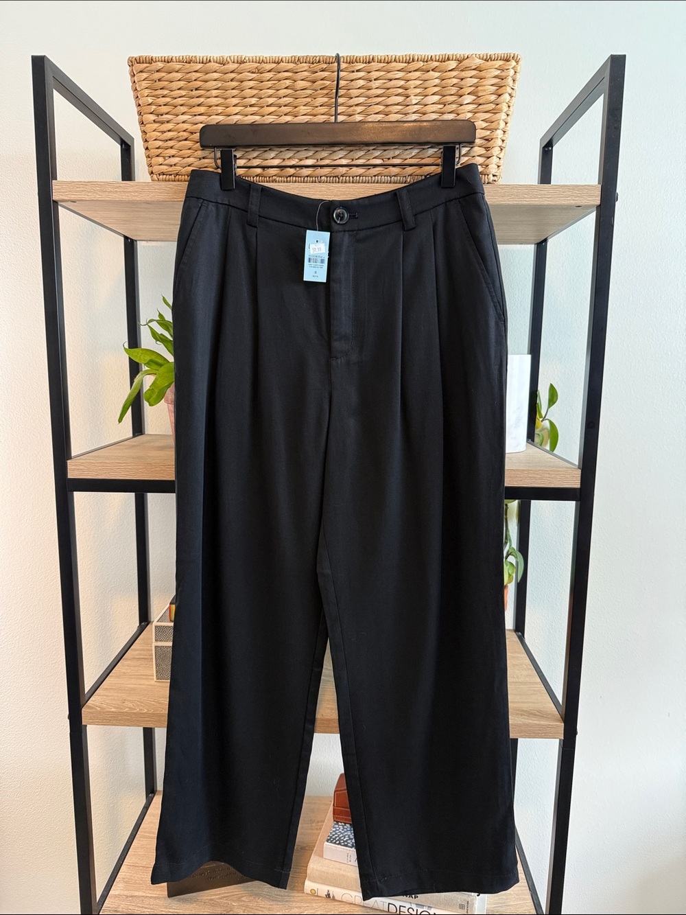 NWT Loft High-Rise Black Drape Woven Career Dress Pant Trouser, 8P
